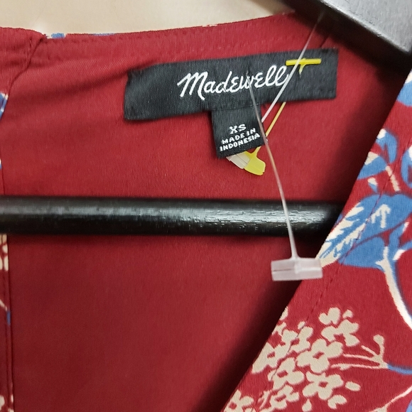 Madewell Button-Back printed flowy mini dress in Antique Flora Size XS - Picture 8 of 11